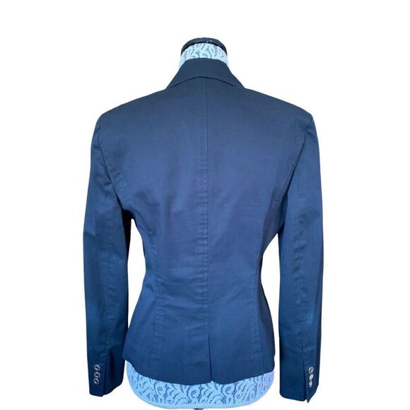 Luisa Spagnoli Signature Cotton‎ Blend Snap Blazer Black Size 44/S - Picture 11 of 12